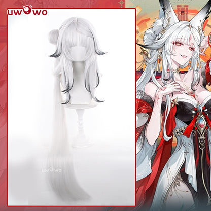 Uwowo Game Wuthering Waves WuWa Hsin Cosplay Wig Long Grey Hair