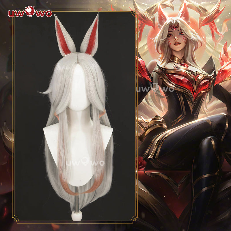 【Pre-sale】Uwowo League of Legends/LOL: Immortalized Legend Ahri Cosplay Long Light Brown Hair With Ears