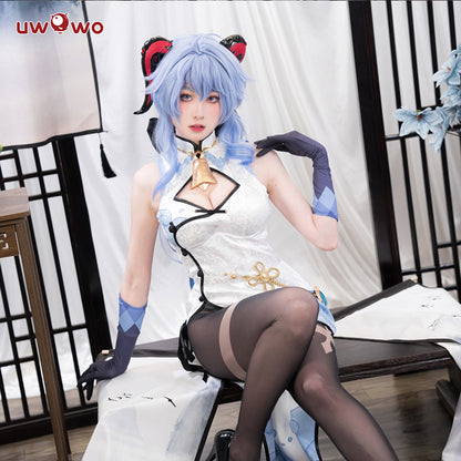 INSTOCK Uwowo Genshin Impact Fanart: Ganyu Qipao Chinese Dress Cosplay Costumes S-3XL