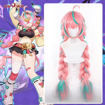 Uwowo Game Genshin Impact Varesa Cosplay Wig Long Light Pink Hair