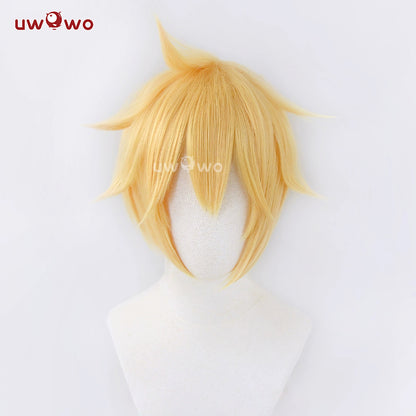 Uwowo V SInger Vocal Len Cosplay Wig Short Yellow Hair