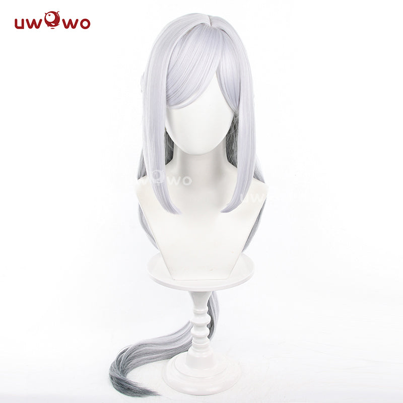 【Pre-sale】Uwowo Genshin Impact Shenhe Frostflower Dew New Outfits Lantern Rite Cosplay Wig Long Silver Wig