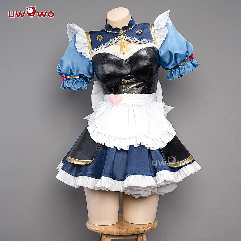 【Clearance】Uwowo Genshin Impact Fanart Kamisato Ayaka Cute Maid Cosplay Costume