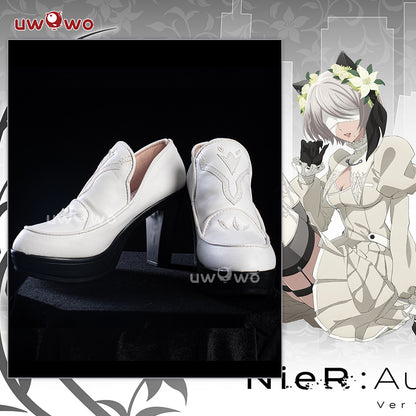 Uwowo NieR:Automata 2B Catgirl Namjatown Collab White Cosplay Shoes