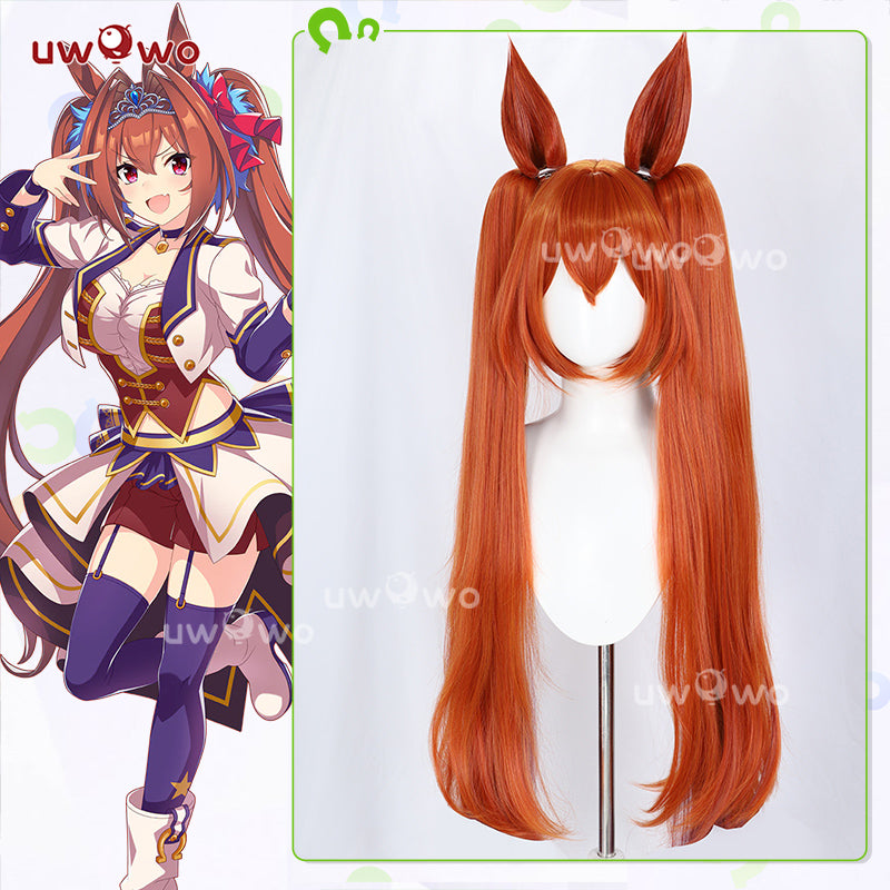 Uwowo Umamusume: Pretty Derby Daiwa Scarlet Starting Future Stage Outfit Cosplay Wig Long Brown Hair With Ponytails