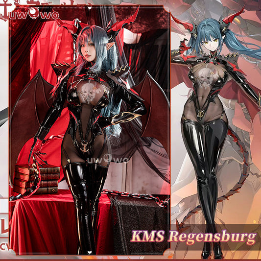 【In Stock】Uwowo Azur Lane KMS Regensburg Darksteel Dragon Iron Blood Sheer Black Bodysuit 18+ Sexy Cosplay Costume