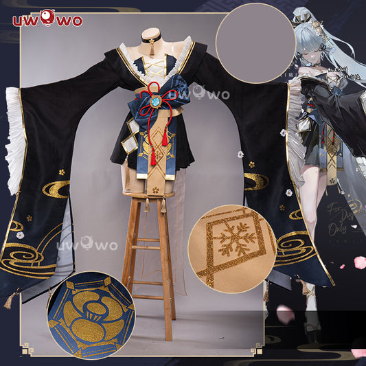 【Pre-sale】 Uwowo Genshin Impact Fanart Ayaka 'Yakuza Princess' Kimono Style Cosplay Costume