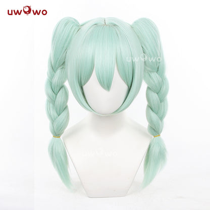 Uwowo V Singer Cute Bunny Cosplay Wig Middle Light Green Hair