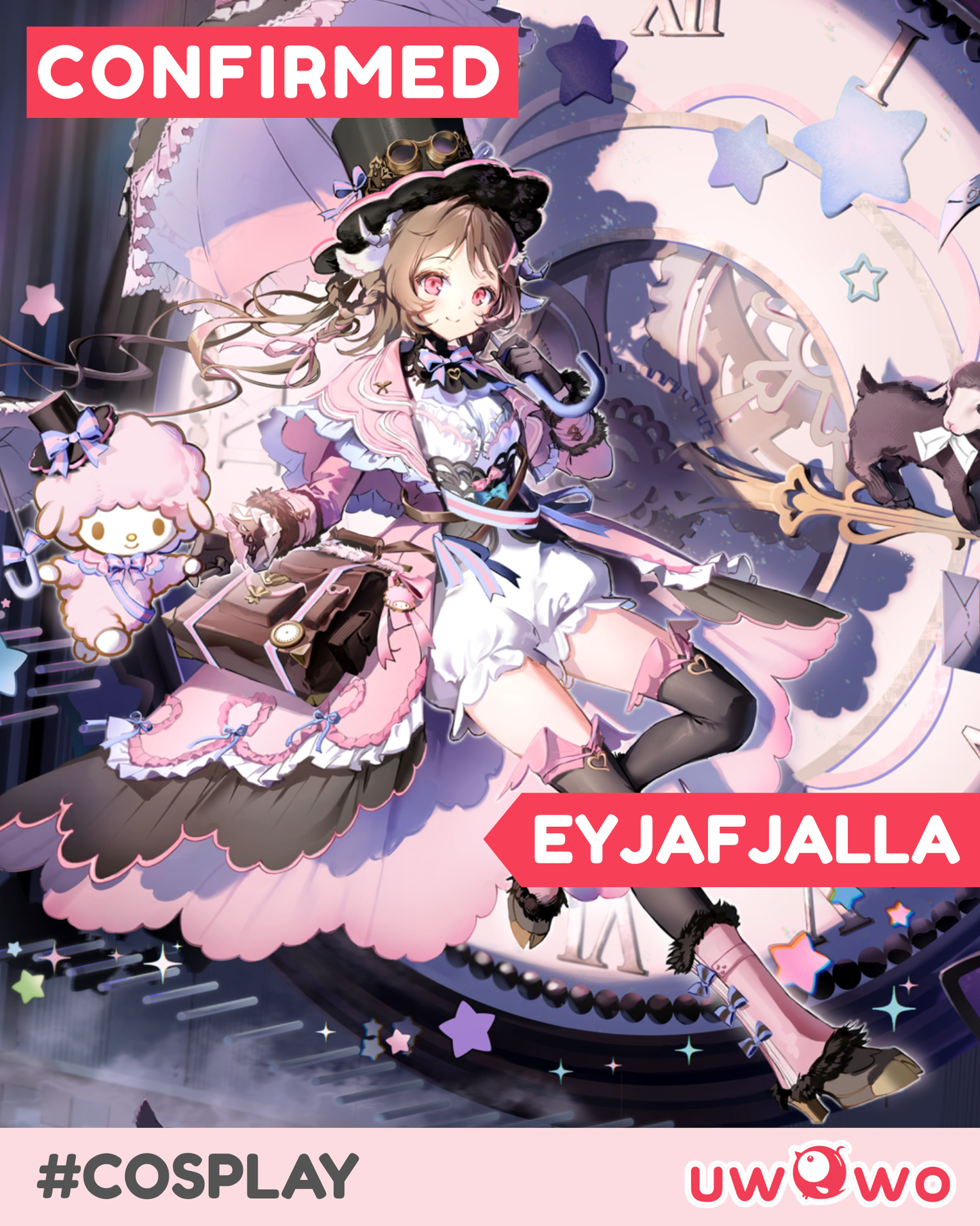 CONFIRMED Uwowo Arknights Collab Eyjafjalla Fluffy Little Witch Cosplay Costume S-3XL