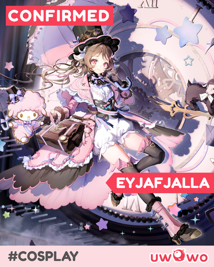 INSTOCK Uwowo Arknights Collab Eyjafjalla Fluffy Little Witch Cosplay Costume S-3XL