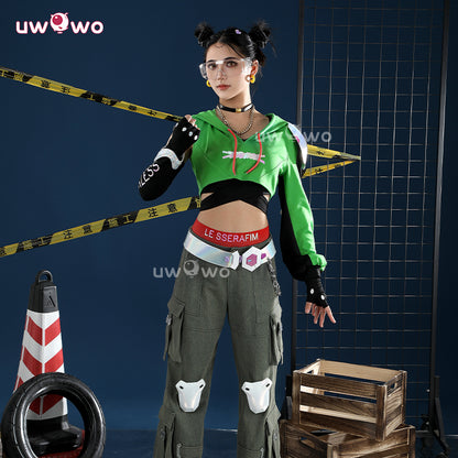Uwowo Collab Series: Game Overwatch 2 x LE SSERAFIM Fearless Illari Cosplay Costume XS-XXL