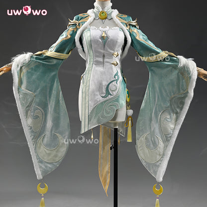 Uwowo Collab Series: Deluxe Zibai Game Genshin Impact Adept Liyue Cosplay Costume S-XL