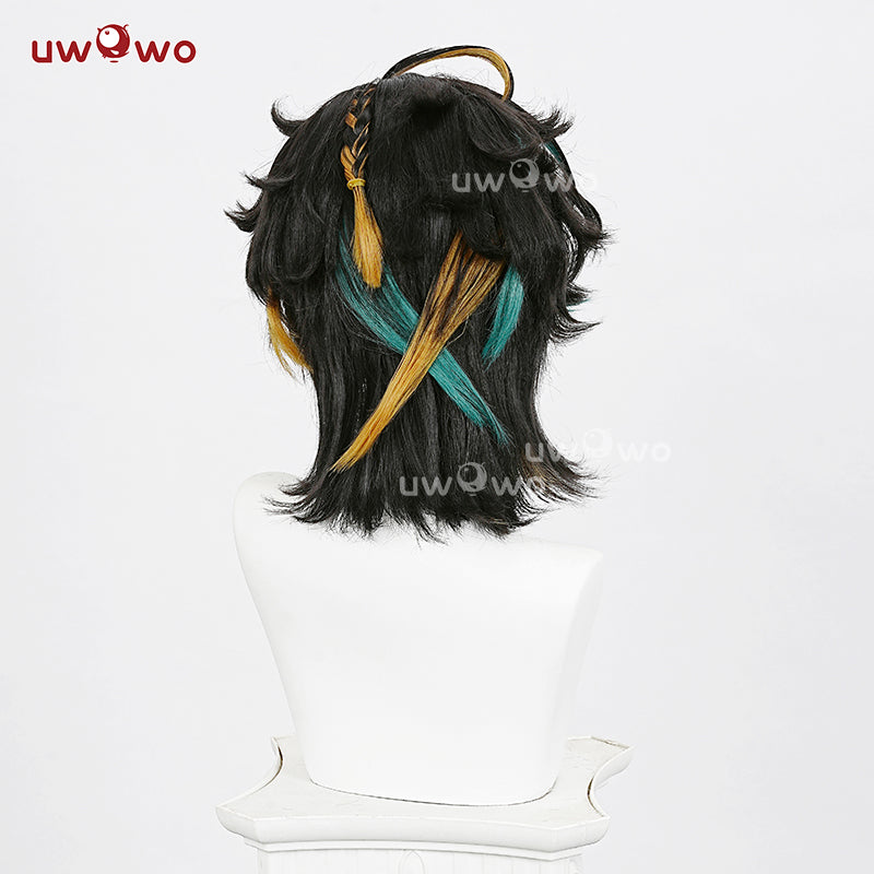 【Pre-sale】Uwowo Genshin Impact Natlan Dendro Kinich Cosplay Wig  Short Black Hair