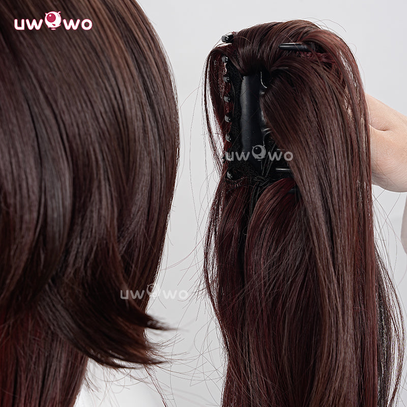 【Pre-sale】Uwowo Genshin Impact Hutao Cherries Snow Laden outfit Cosplay Wig Long Brown Hair