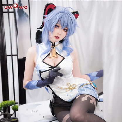INSTOCK Uwowo Genshin Impact Fanart: Ganyu Qipao Chinese Dress Cosplay Costumes S-3XL