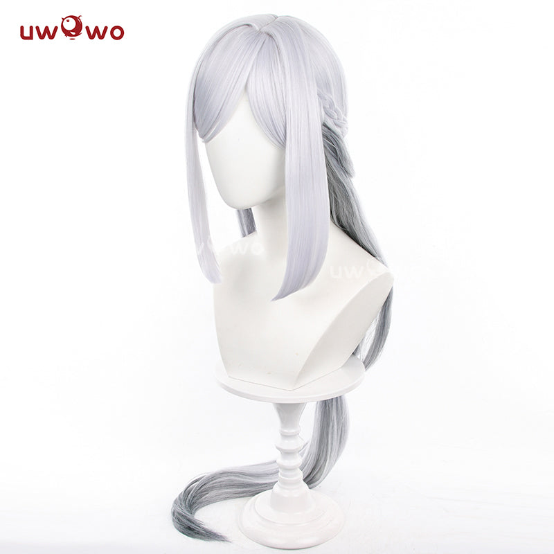 【Pre-sale】Uwowo Genshin Impact Shenhe Frostflower Dew New Outfits Lantern Rite Cosplay Wig Long Silver Wig