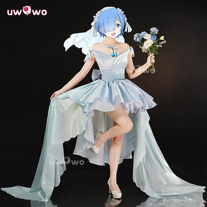Uwowo Collab Series: Re: Zero Rem TCG Wedding Dress Cosplay Costume S-3XL