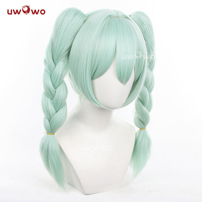 Uwowo V Singer Cute Bunny Cosplay Wig Middle Light Green Hair