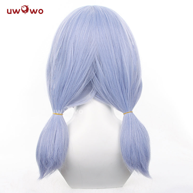 Uwowo Game Genshin Impact Sigewine Cosplay Wig  Light Blue Middle Hair