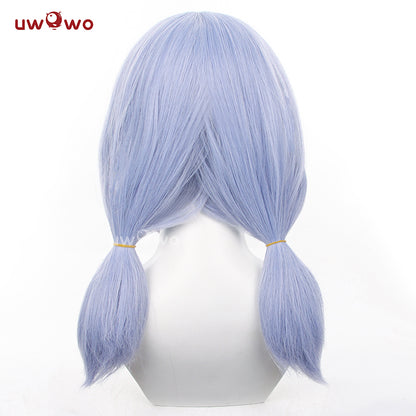Uwowo Game Genshin Impact Sigewine Cosplay Wig  Light Blue Middle Hair