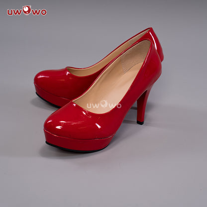 Uwowo All-match Copslay Shoes Red White High Heels The Power Makima Shoes