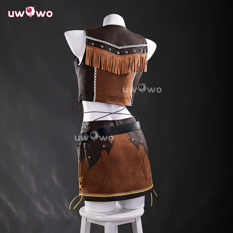 Uwowo Collab Series: Game Tifa Lockhart Cowgirl Final Fantasy 7 FF7 Remake Cosplay Costume S-3XL