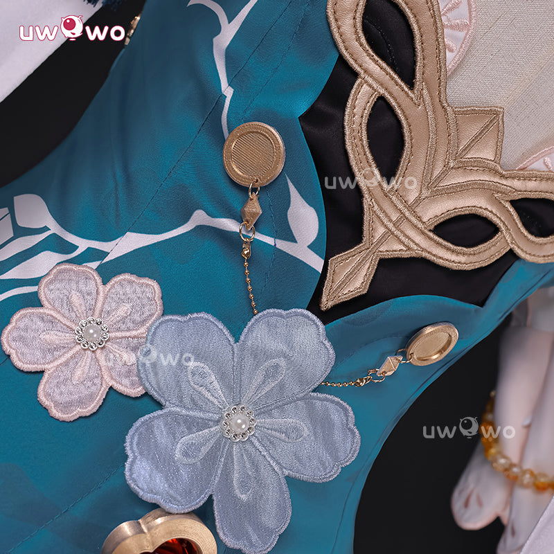 Uwowo Collab Series: Ruan Mei Honkai Star Rail Plumblossom Letter Qipao Cosplay Costume XS-2XL