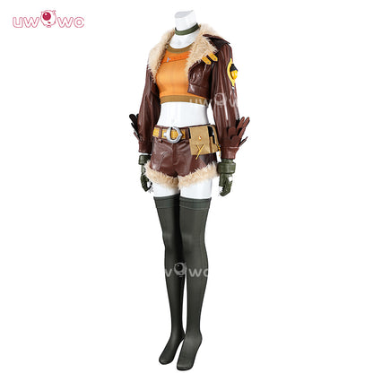 Uwowo Collab Series: Game Cosplay Women Leather Coat  Brown Cosplay Costume