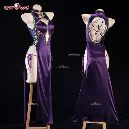 INSTOCK-Uwowo Code Geass: C.C. CC Purple Cheongsam Cosplay Costume