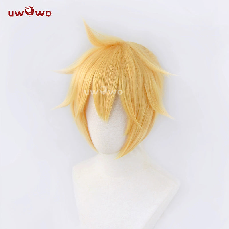 Uwowo V SInger Vocal Len Cosplay Wig Short Yellow Hair