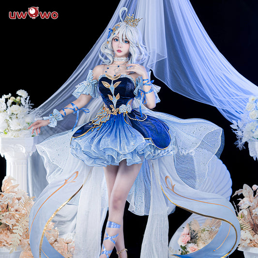 【In Stock】Uwowo Genshin Impact Fanart Furina Focalors Lily of the Valley Ball Gown Dress Cosplay Costume