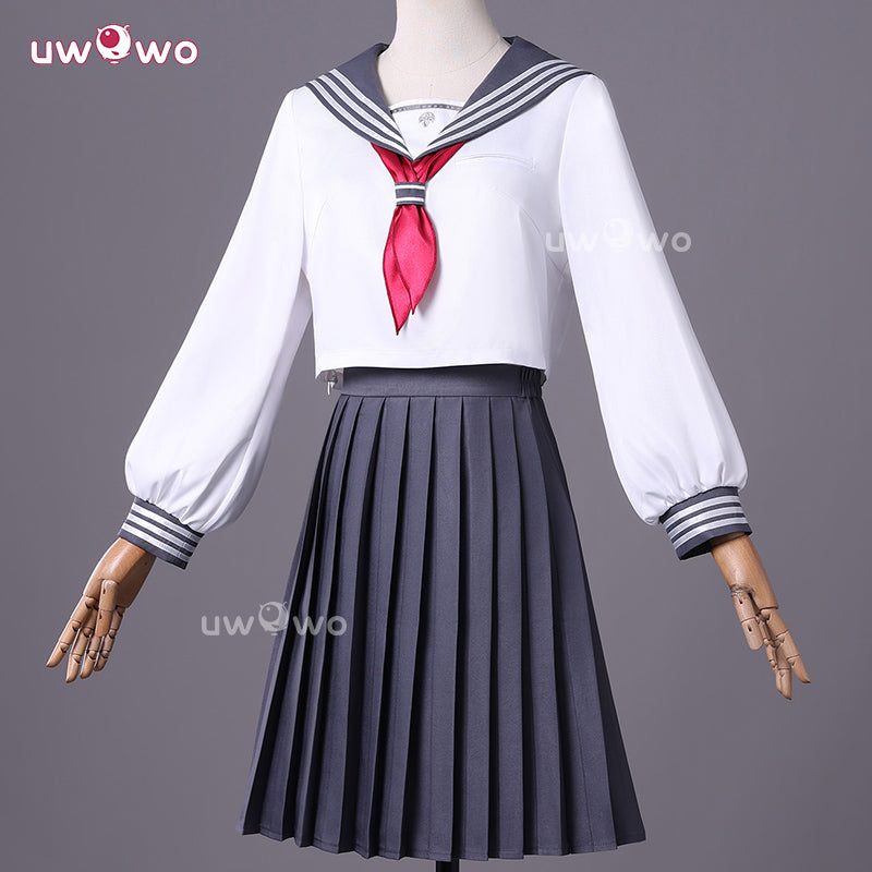 Uwowo Collab Series: Horror Game Fog Town Teen Girl White Sailor School Uniform Cosplay Costume XS-3XL