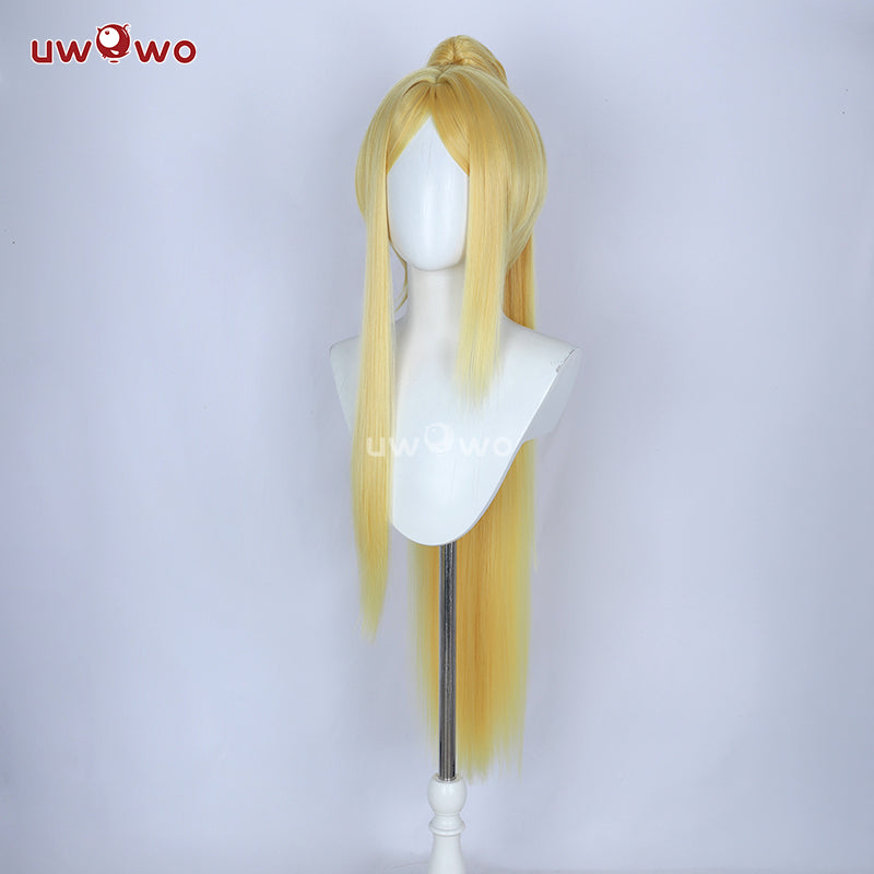 Uwowo Commander White Mercy Skin Cosplay Wig Long Yellow Hair