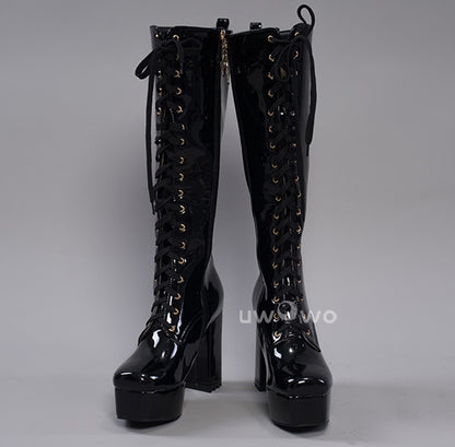 Uwowo Cosplay Shoes Universal Shoes Boots Black Blue White Rose High Tube Boots