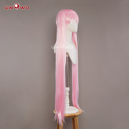 Uwowo V Singer Classic Pink Dress Cosplay Wig Long Pink Hair