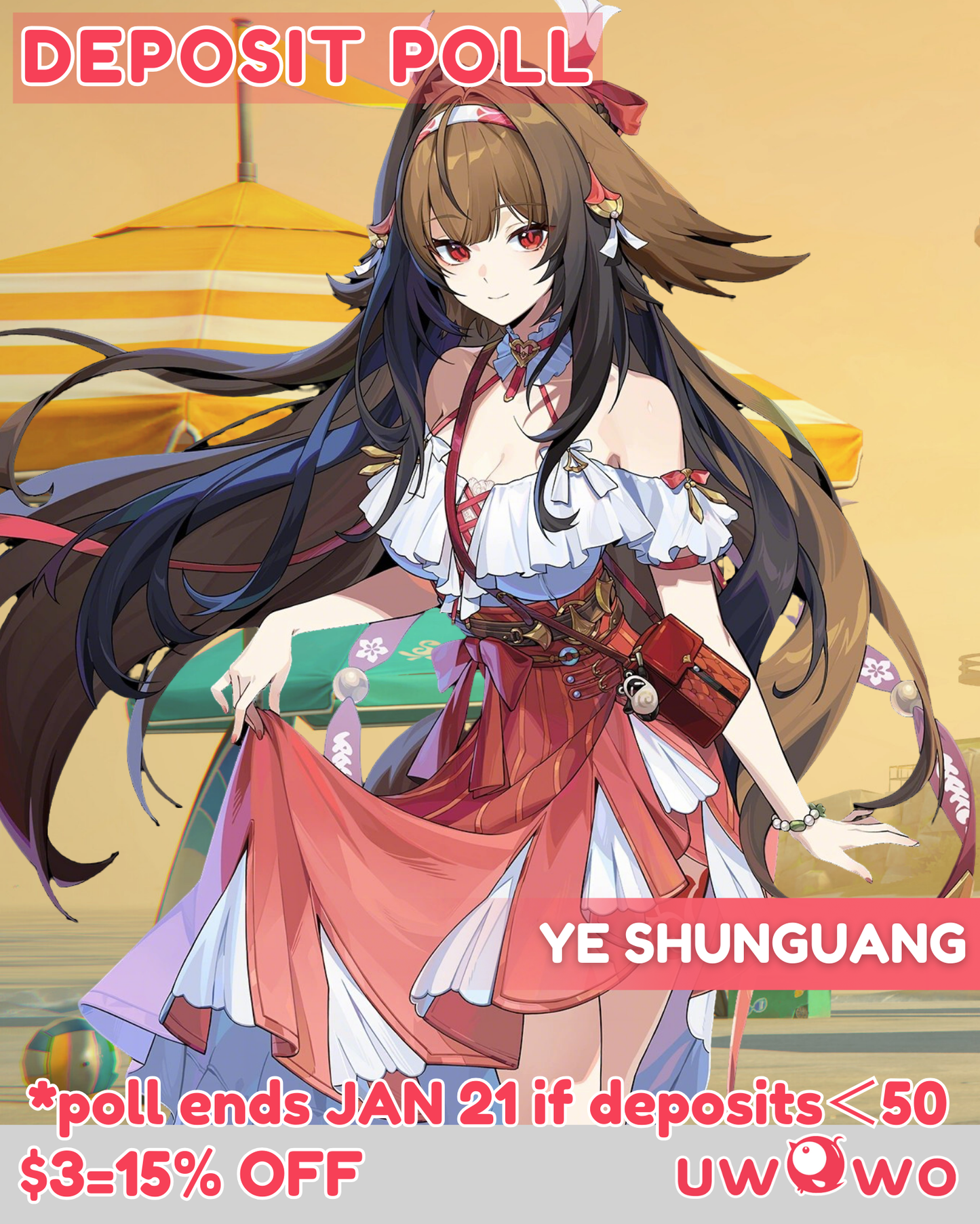 Uwowo Deposit Poll - Zenless Zone Zero/ZZZ Ye Shunguang Touch of Dawnlight New Skin Cosplay Costume