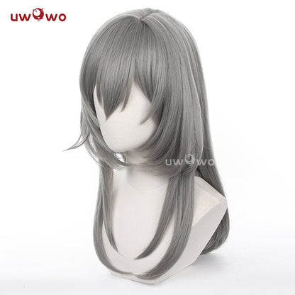 Uwowo Honkai Star Rail Stelle Female Trailblazer HSR Cosplay Wig Gray Heat Resistant Women Long Hair