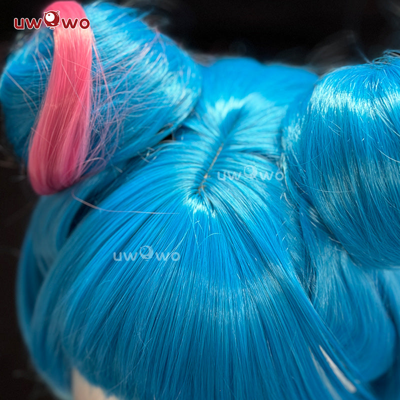 【Pre-sale】Uwowo LOL Arcane2 Powder/Jinx Buns Hair Alternative Universe AU Cosplay Wig Short Blue Hair