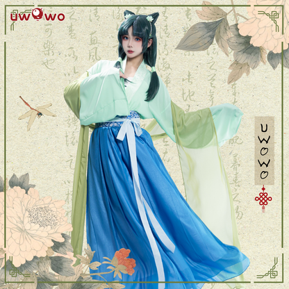 INSTOCK-Uwowo Anime The Apothecary Diaries Maomao Frog Green Hanfu Style Hunt Cosplay Costume