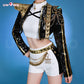 Uwowo Collab Series: Kpop GOLDEN Performance Black Suit Cosplay Costume XS-3XL