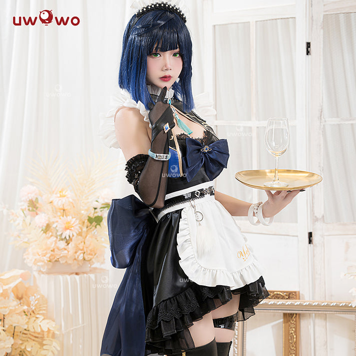 【Clearance】Uwowo Genshin Impact Fanart Yelan Maid Dress Cosplay Costum ...