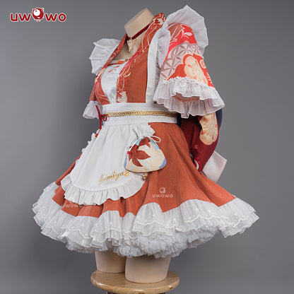 S-3XL INSTOCK Uwowo Genshin Impact Fanart Costume Yoimiya Maid Dress Cosplay Costume