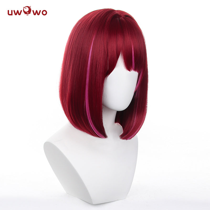 Uwowo Anime Oshi no Ko Cosplay Wig Arima Kana Wig Short Dark Red Hair