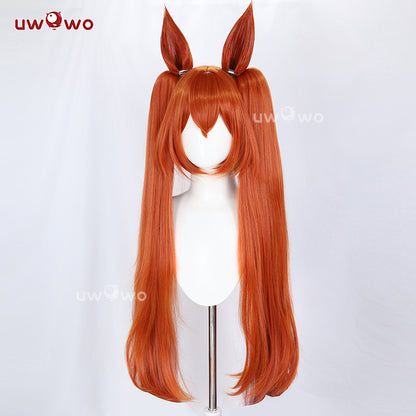 Uwowo Umamusume: Pretty Derby Daiwa Scarlet Starting Future Stage Outfit Cosplay Wig Long Brown Hair With Ponytails