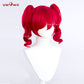 Uwowo V Singer Kasane Teto Mesmerizer Cosplay Wig Middle Wine Hair With Pony Tails