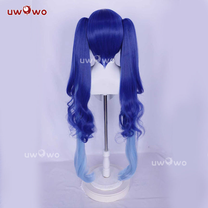 Uwowo Wuthering Wave Iuno Cosplay Wig Long Blue Hair