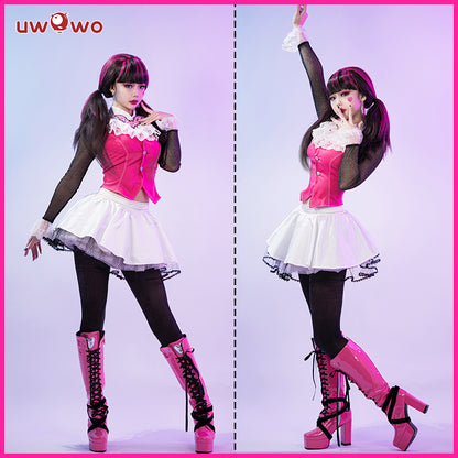 S-3XL INSTOCK Uwowo Upgrade Draculaura G1 Pink Suit Vampire Anime Female Halloween Cosplay Costumes