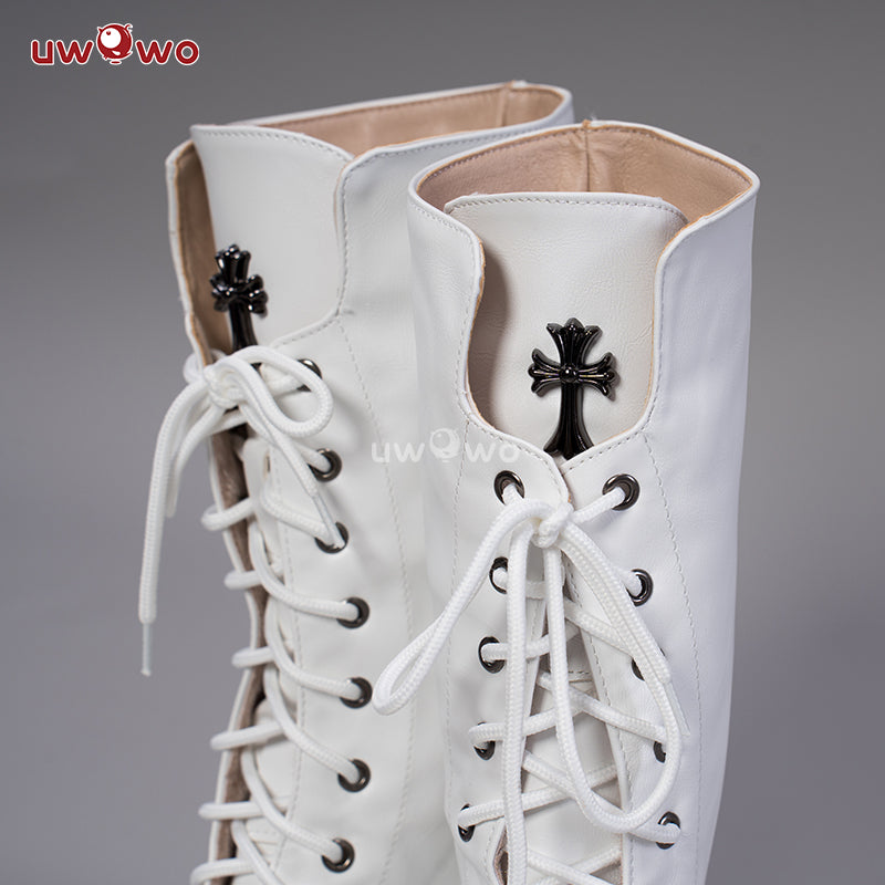 Uwowo Demon Slayer: Kimetsu no Yaiba Tsuyuri Kanawo Costume Shoes White Boots