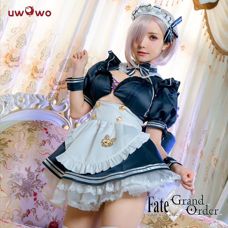 【In-Stock】UWOWO Plus Size Fate Grand Order/FGO Mash/Matthew Kyrielite New Maid Version Cosplay Costume Girls Cute Dress - Uwowo Cosplay