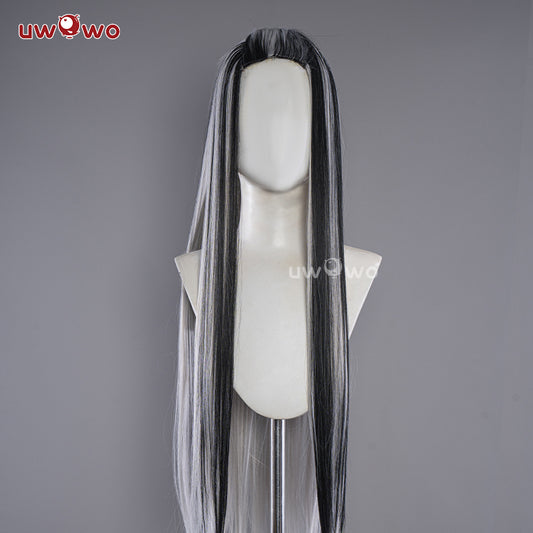 Uwowo Cosplay Wig Frankie Cosplay Wig Black Silver Long Hair